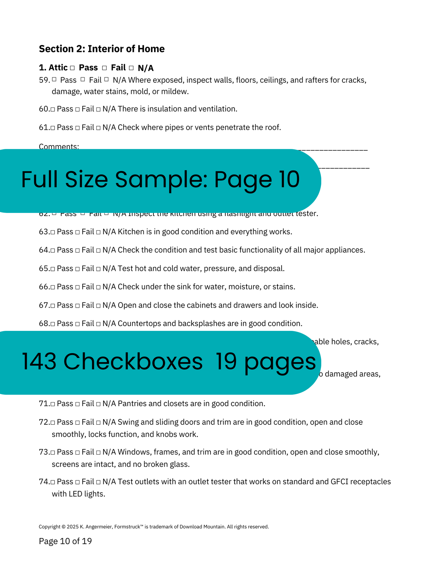 Home Inspection Checklist PDF Download (contains 2 PDFs)